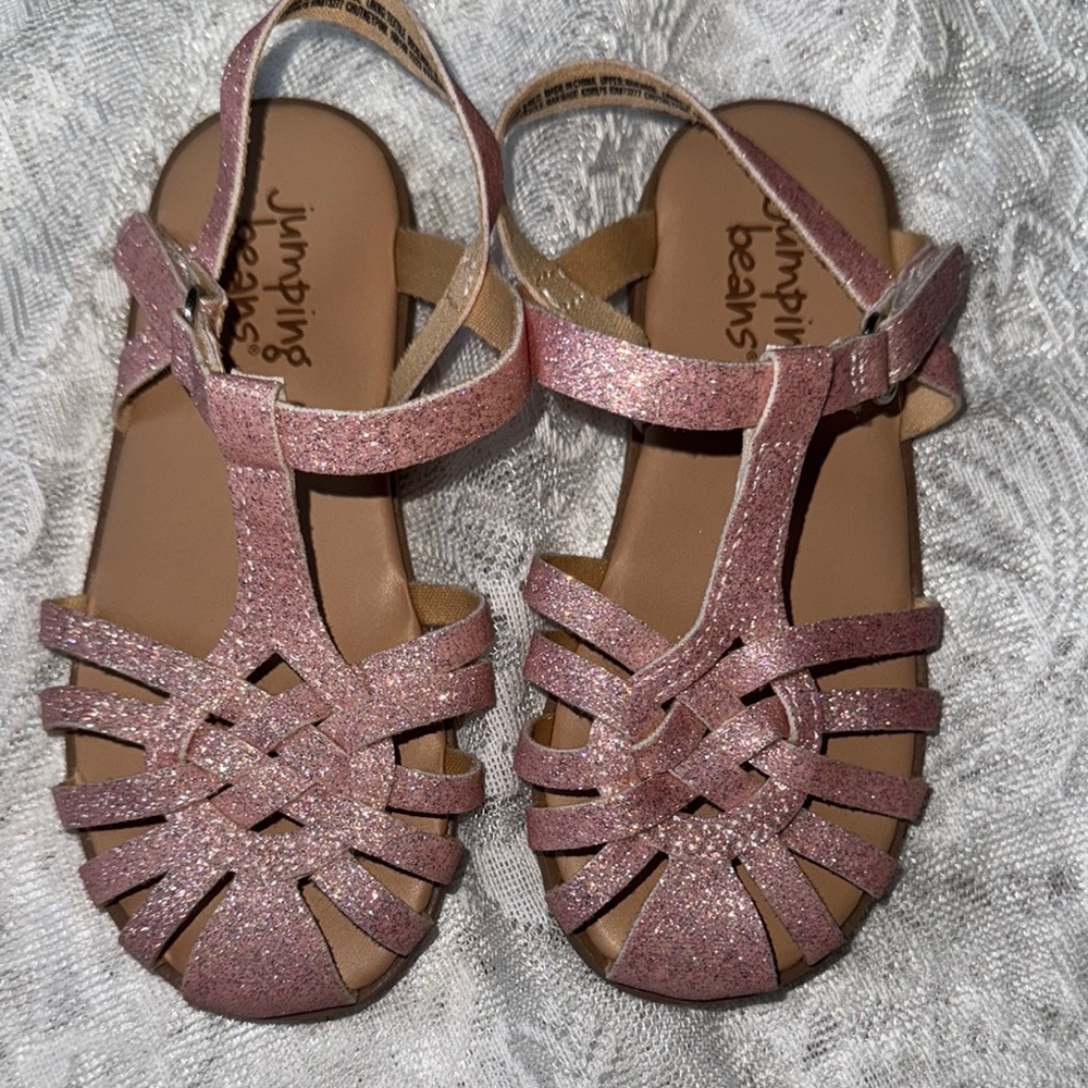 Jumping Beans Pink Glitter Kids Sandals